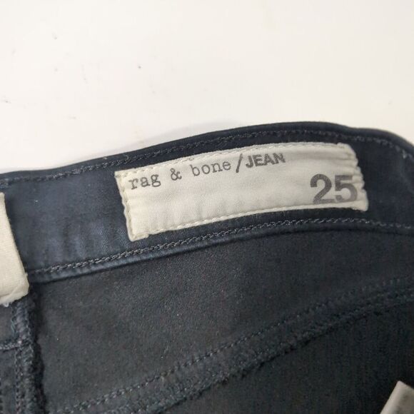 Rag & Bone Leggings Skinny Jeans Coated Black Size 25 - Picture 7 of 10